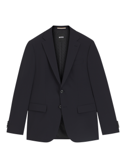 BOSS Wool Blend Single Breasted Suit Jacket - view 2, Dark Blue