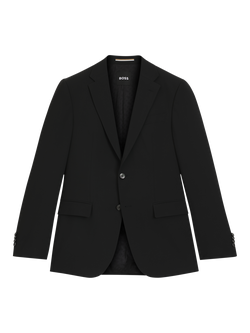 BOSS Wool Blend Single Breasted Suit Jacket - view 2, Black