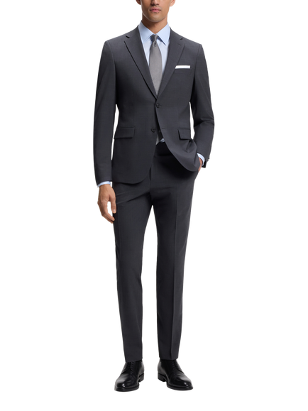 BOSS Wool Blend Suit Trousers - view 2, Dark Grey