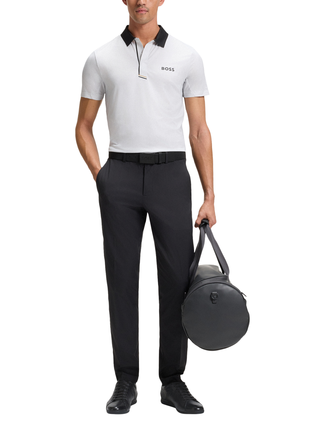 Product image 5 of 5, which shows BOSS Leather Lace-Up Trainers, Black, 6