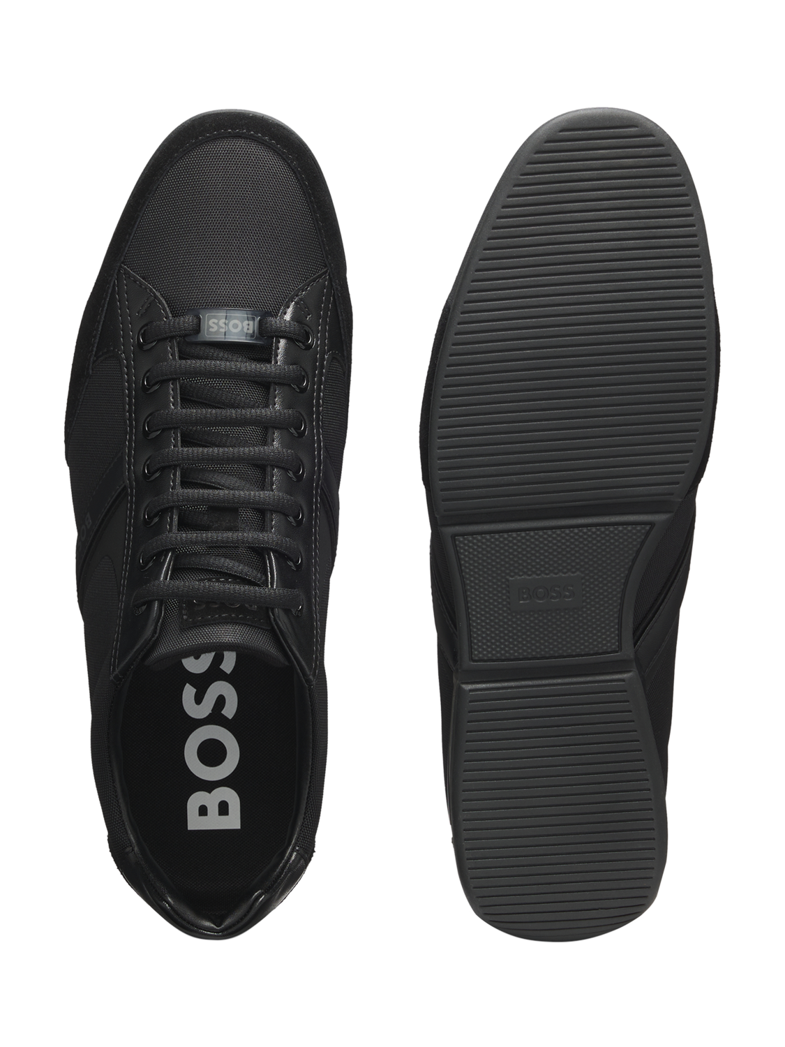 Product image 4 of 5, which shows BOSS Lace-Up Trainers, Black, 7