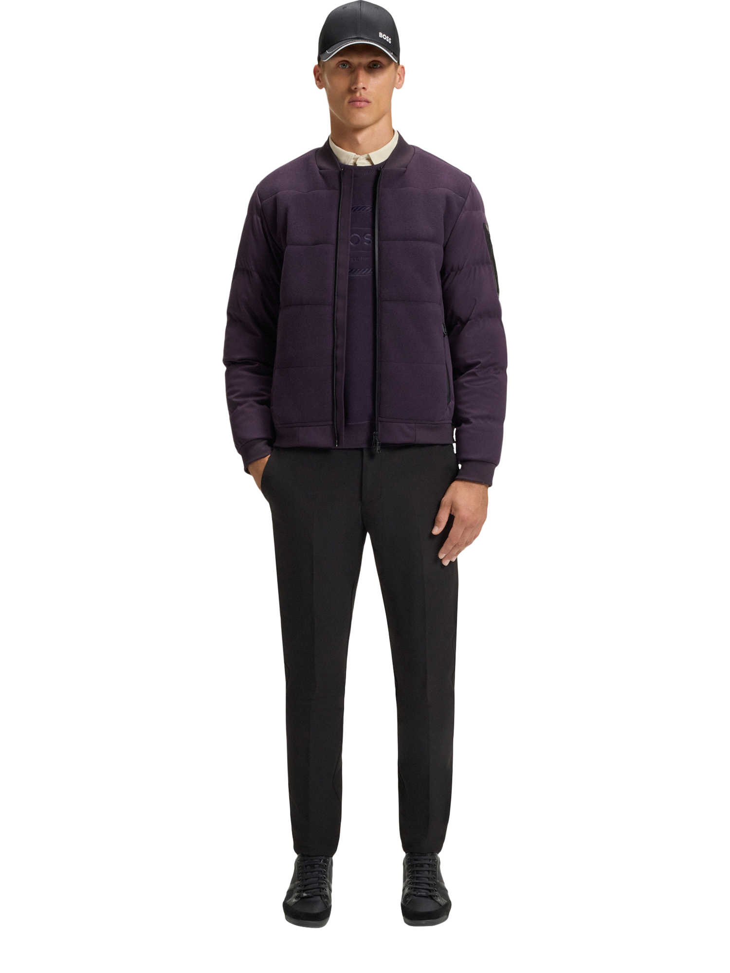 Product image 5 of 5, which shows BOSS Lace-Up Trainers, Black, 7