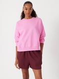 HUSH Relaxed Crew Neck Sweatshirt, Bright Pink