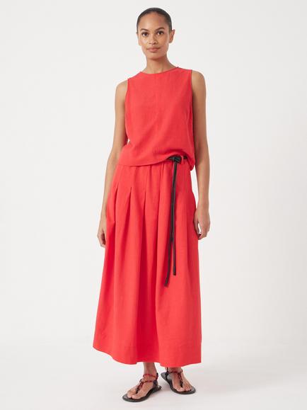 HUSH Ivy Pleated Midi Skirt containing LENZING™ ECOVERO™ Viscose - view 2, True Red