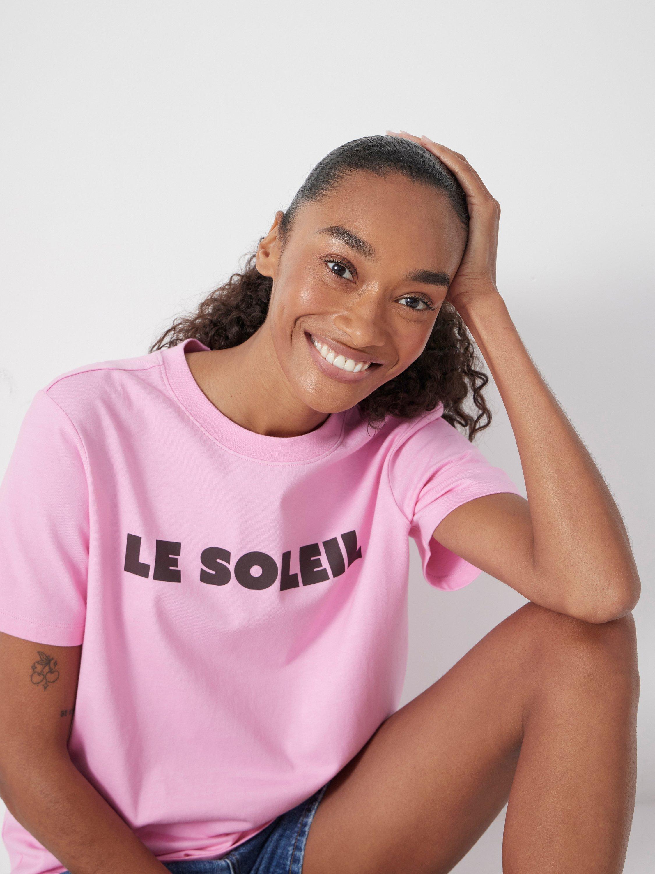 Product image 5 of 5, which shows HUSH Rosie Le Soleil T-Shirt, Soft Pink, L-XL