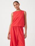 HUSH Linen Blend Vera Shell Top, True Red