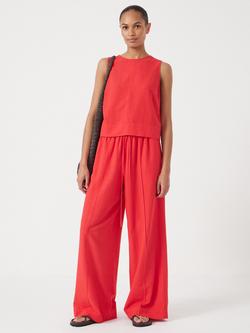 HUSH Linen Blend Vera Shell Top containing LENZING™ ECOVERO™ Viscose - view 2, True Red