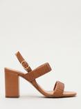 Phase Eight Textured Strap Block Heeled Sandals, Tan