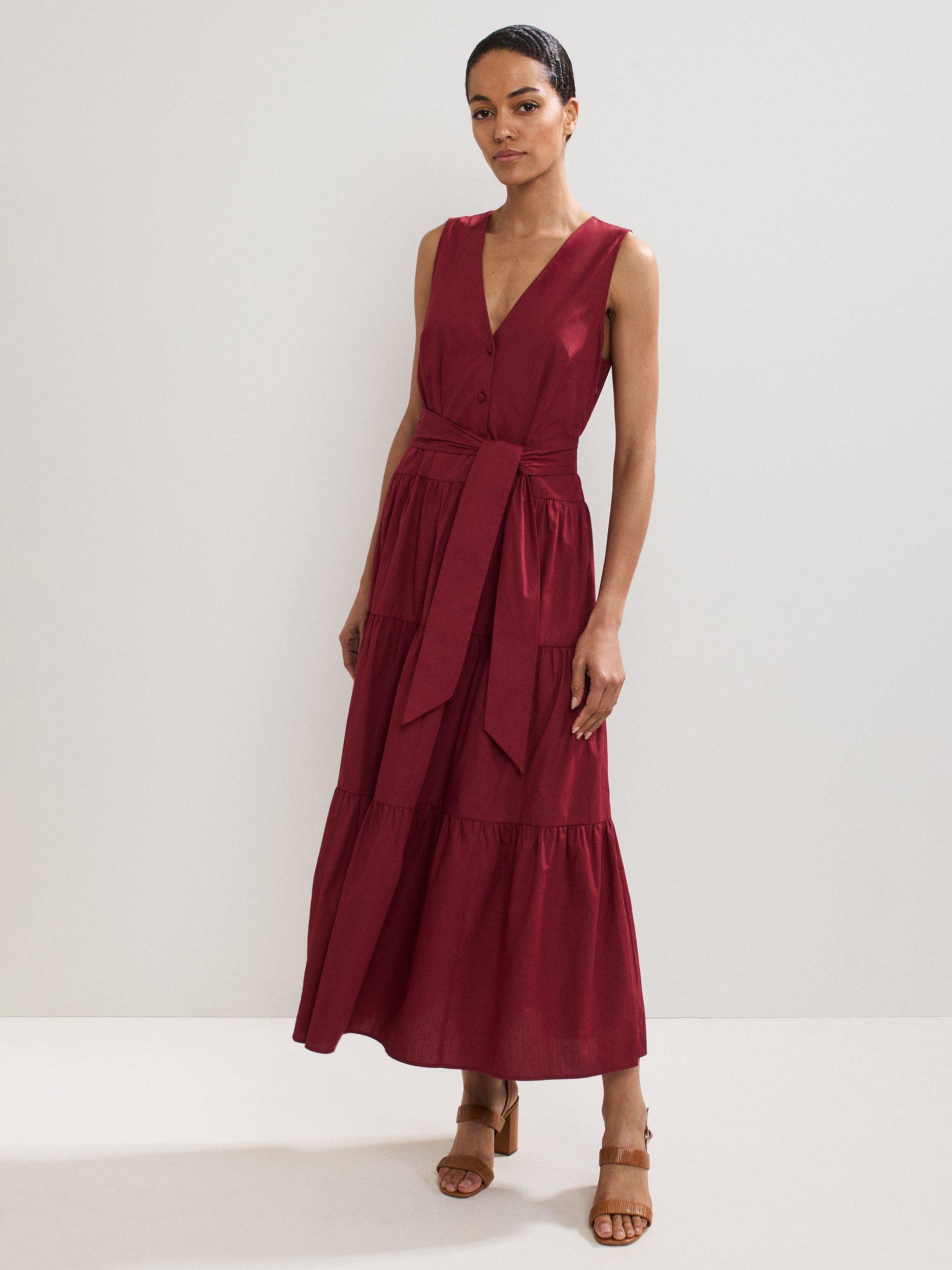 Product image 5 of 8, which shows Phase Eight Textured Strap Block Heeled Sandals, Tan, 3