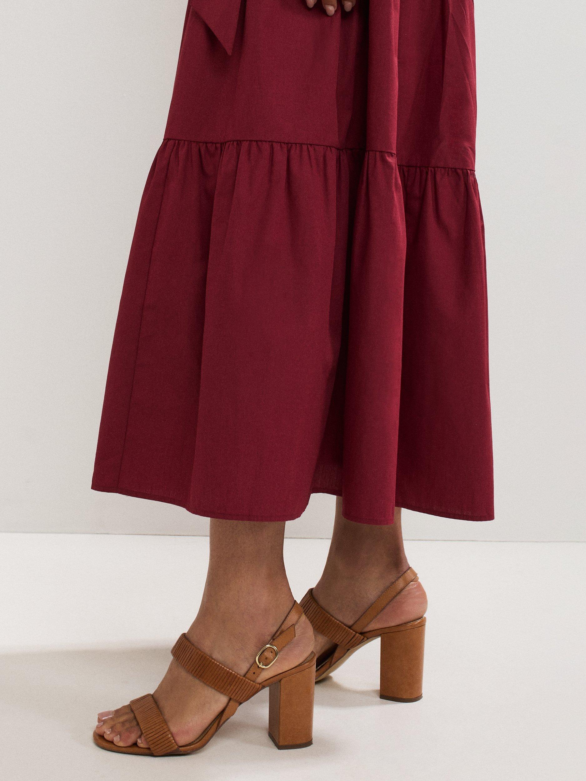 Product image 7 of 8, which shows Phase Eight Textured Strap Block Heeled Sandals, Tan, 3