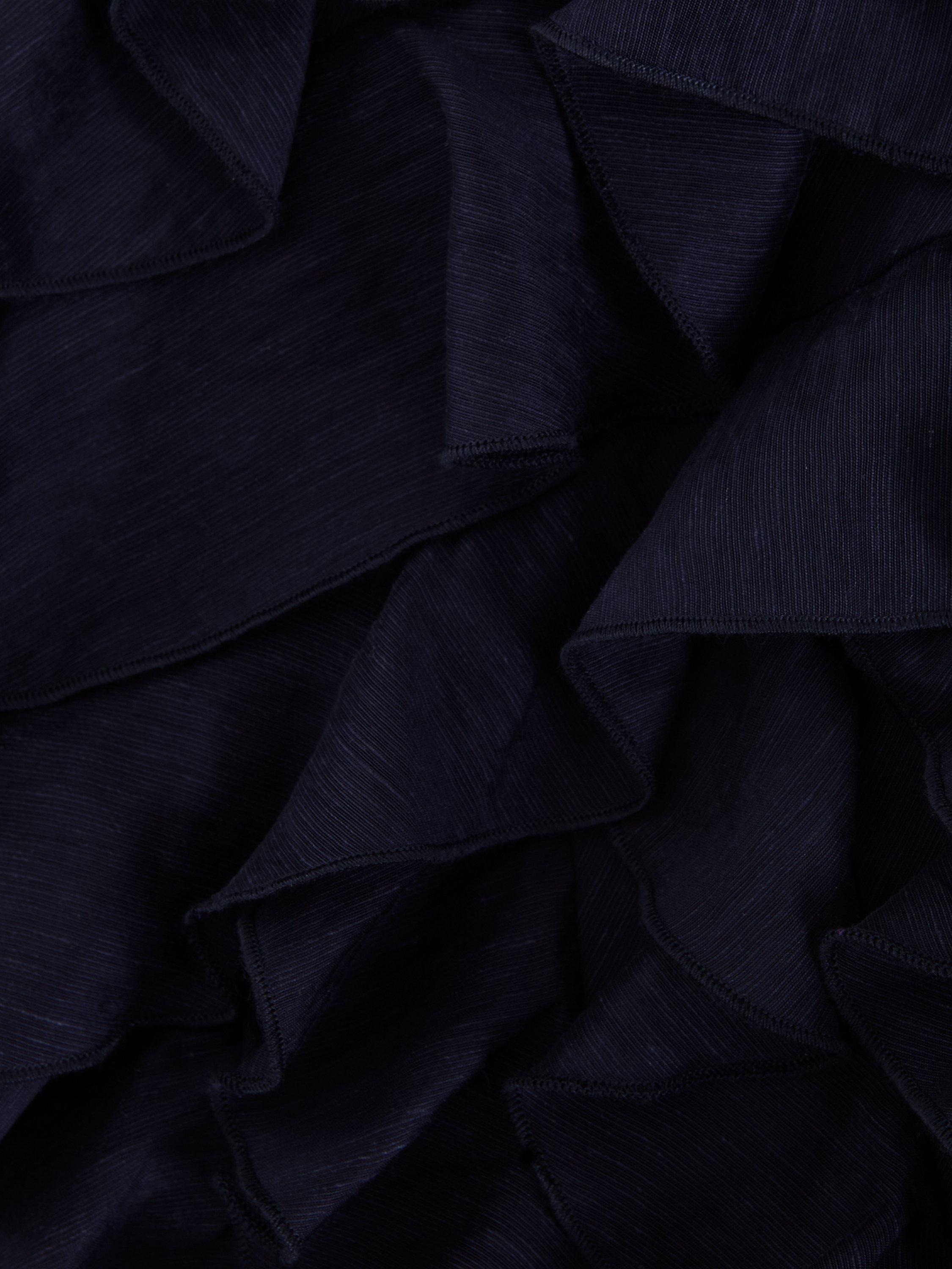 Product image 6 of 7, which shows Phase Eight Latara Ruffle Mini Dress containing TENCEL™ Lyocell, Navy, 8