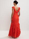 Phase Eight Collection 8 Lianah Ruffle Maxi Dress, Orange