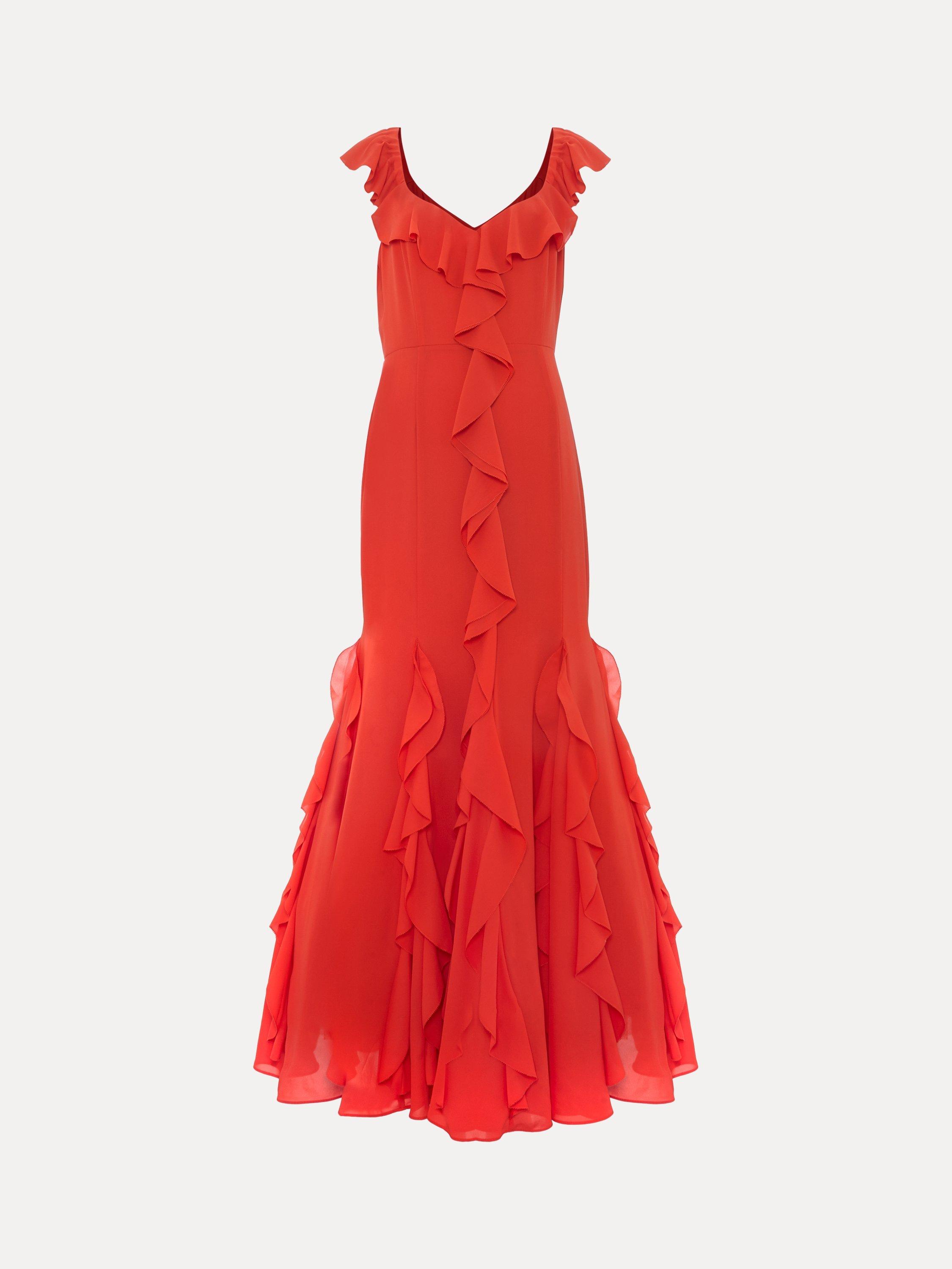 【関税込】PhaseEight ドレス☆Collection 8 Rhianna Ruffle Sle Phase Eight Collection 8 Lianah Ruffle Maxi Dress, Orange