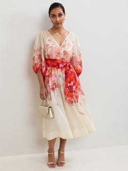 Phase Eight Petite Jaslyn Floral Midi Dress containing TENCEL™ Lyocell, Multi