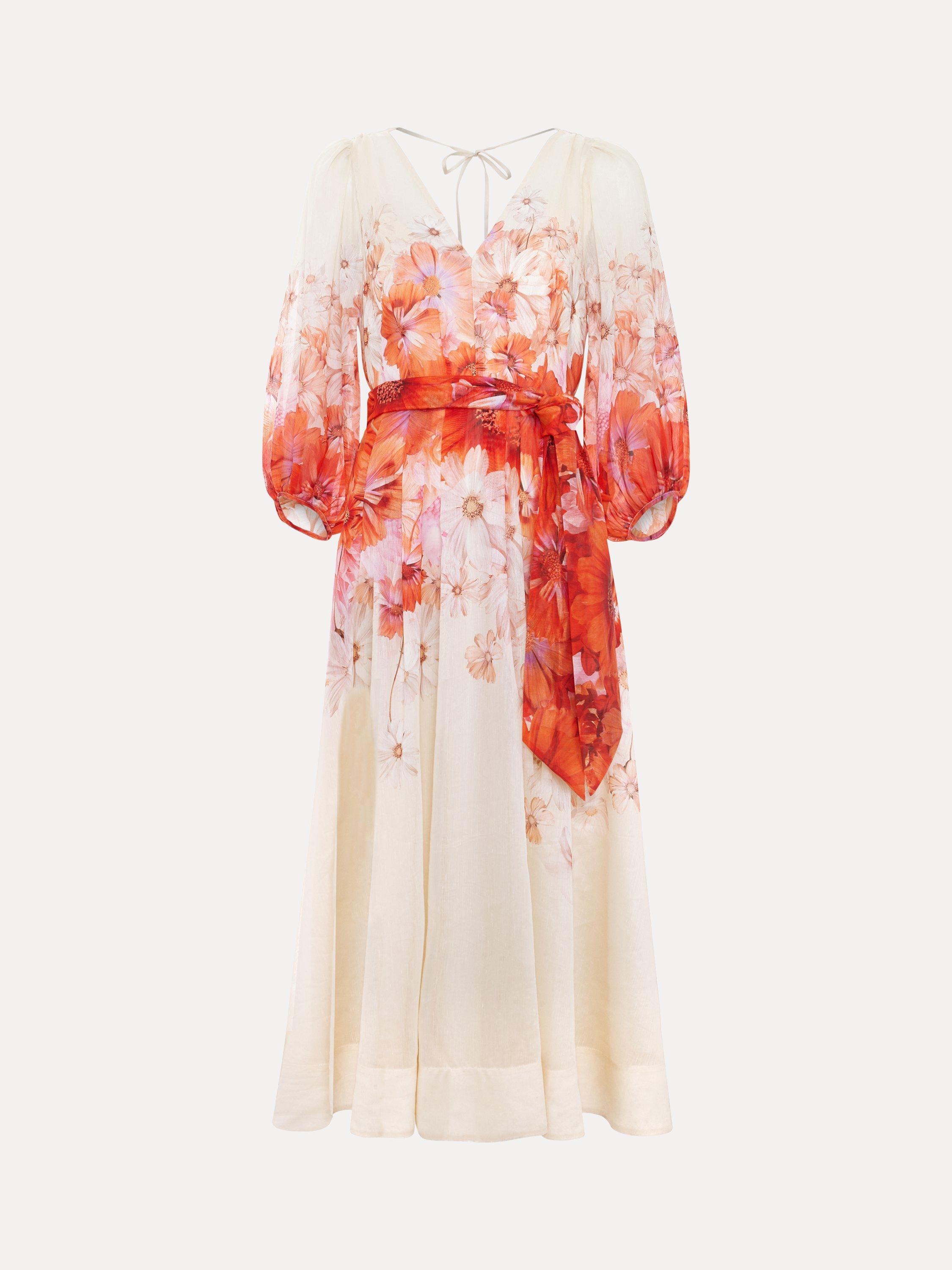 Product image 5 of 7, which shows Phase Eight Petite Jaslyn Floral Midi Dress, Multi, 6