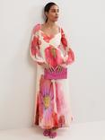 Phase Eight Petite Reanna Floral Maxi Dress, Ivory/Multi