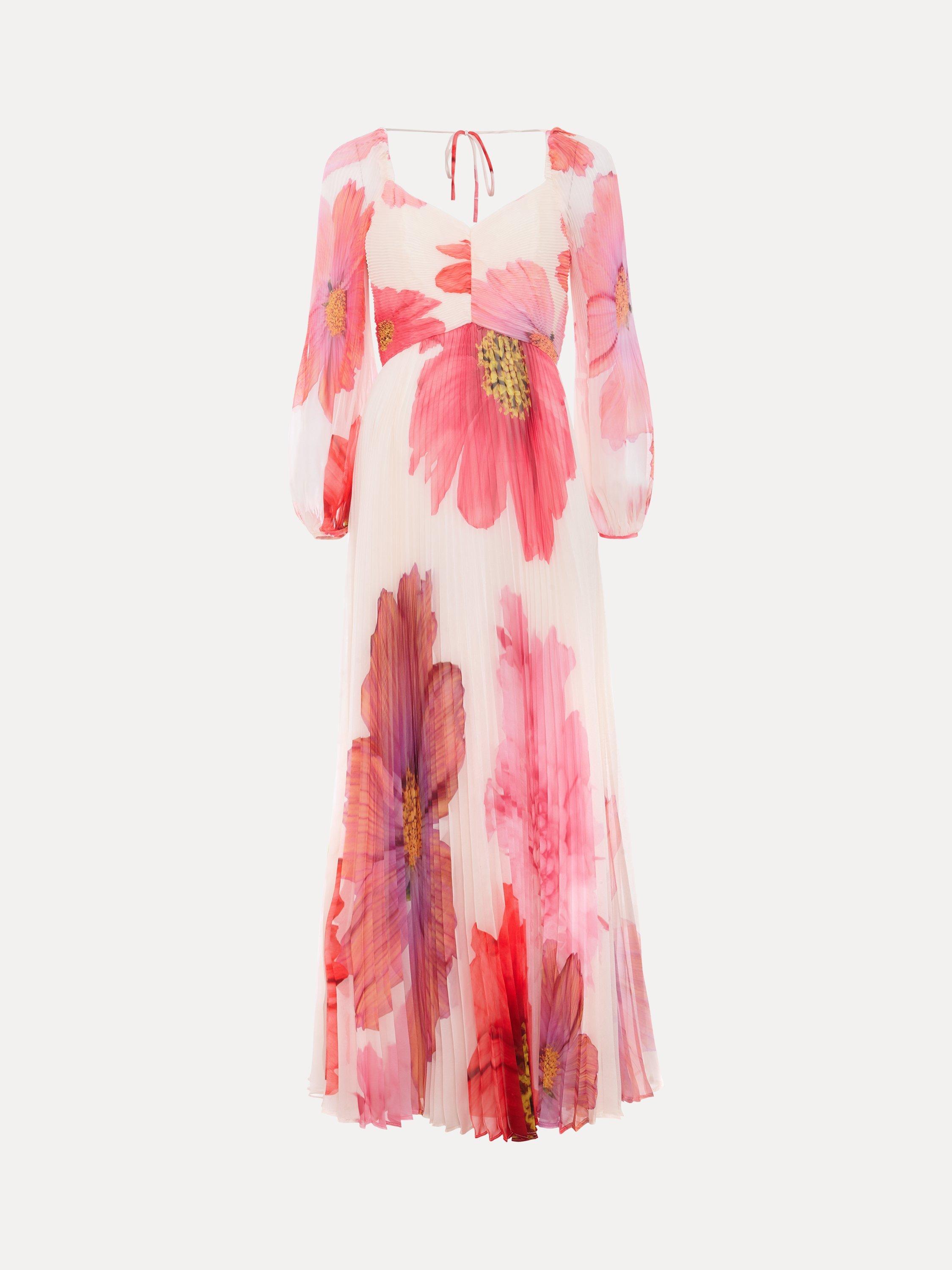 Product image 5 of 8, which shows Phase Eight Petite Reanna Floral Maxi Dress, Ivory/Multi, 6