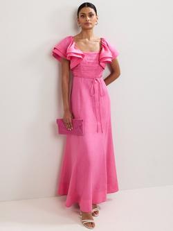 Phase Eight Collection 8 Rhianna Ruffle Sleeve Maxi Dress, Pink, Pink