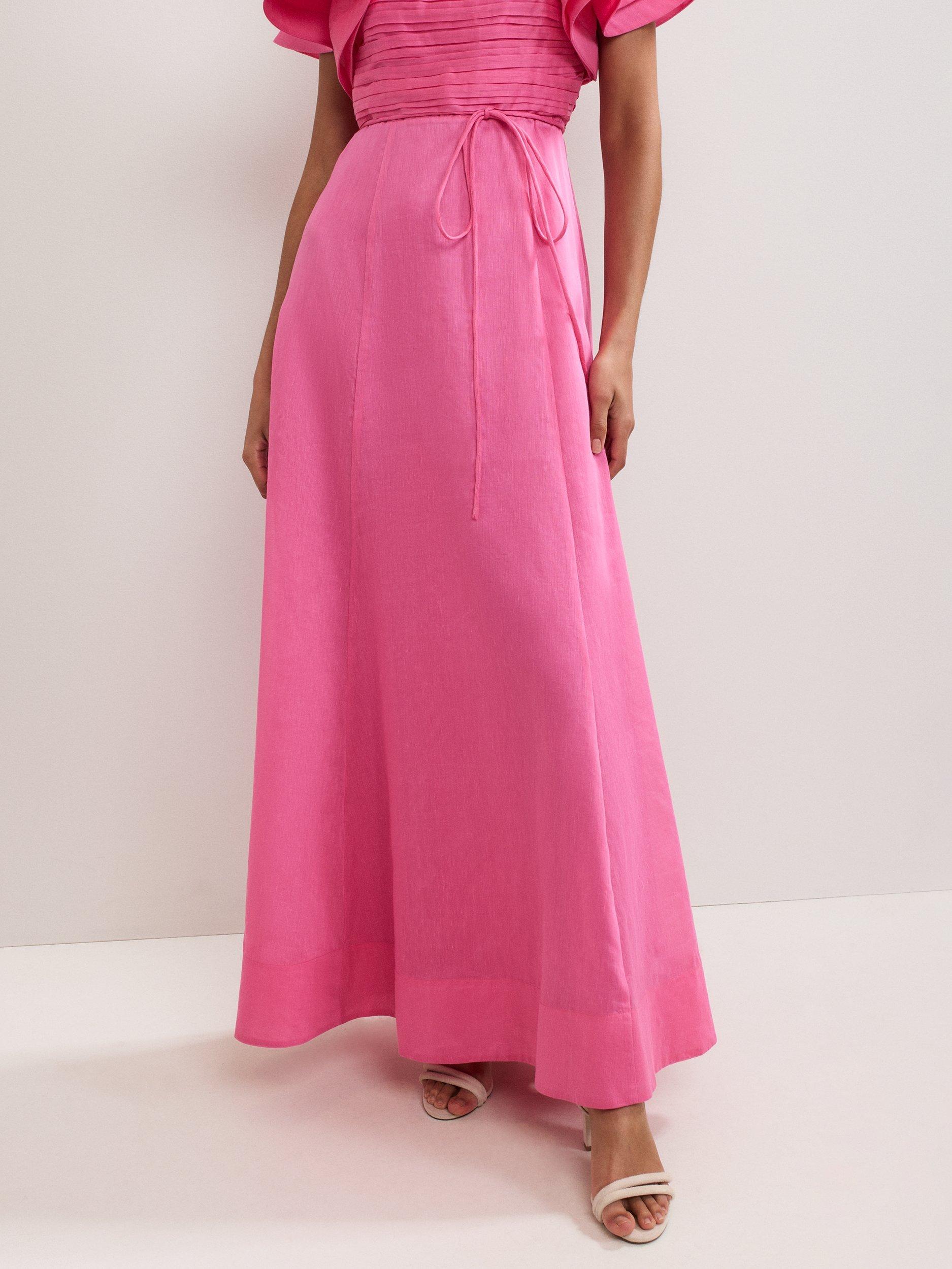 Product image 7 of 10, which shows Phase Eight Collection 8 Rhianna Ruffle Sleeve Maxi Dress, Pink, 6
