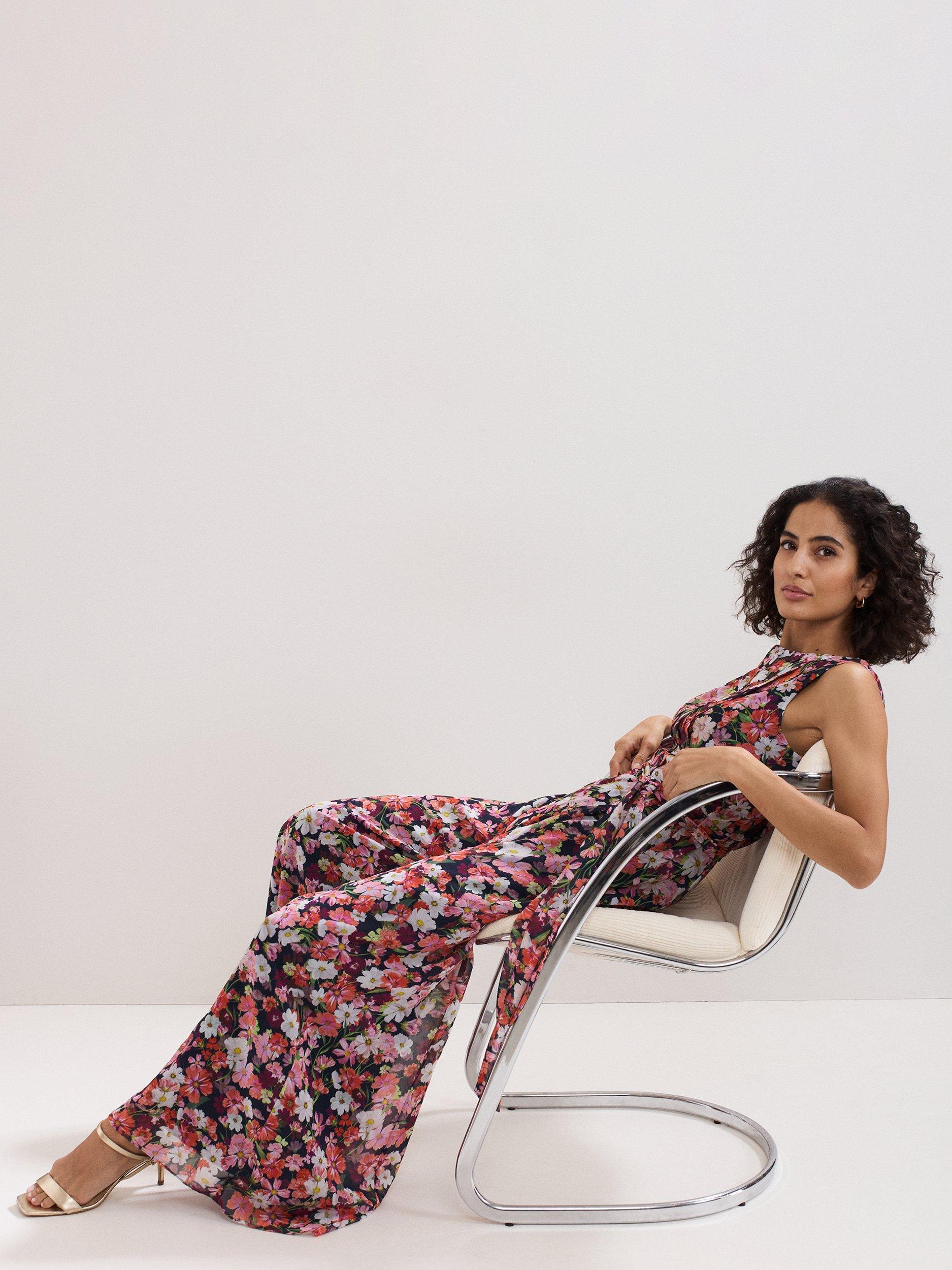 Product image 8 of 8, which shows Phase Eight Janine Petite Floral Sleeveless Wide Leg Jumpsuit, Multi, 6