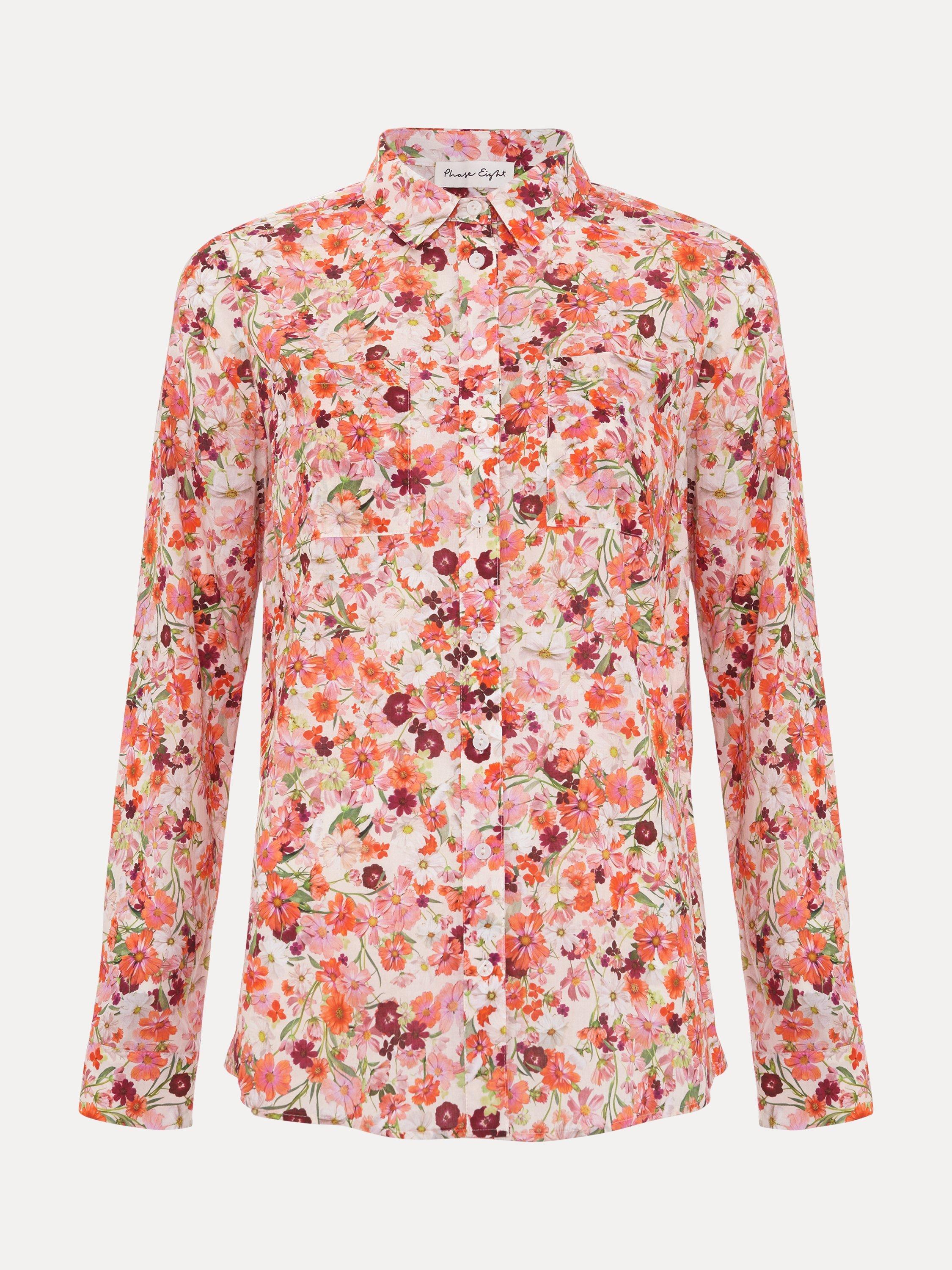 Product image 5 of 7, which shows Phase Eight Maddelena Floral Shirt, Multi, 8