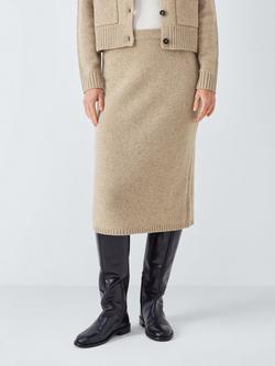 John Lewis Marl Wool Blend Pencil Skirt, Natural, Natural