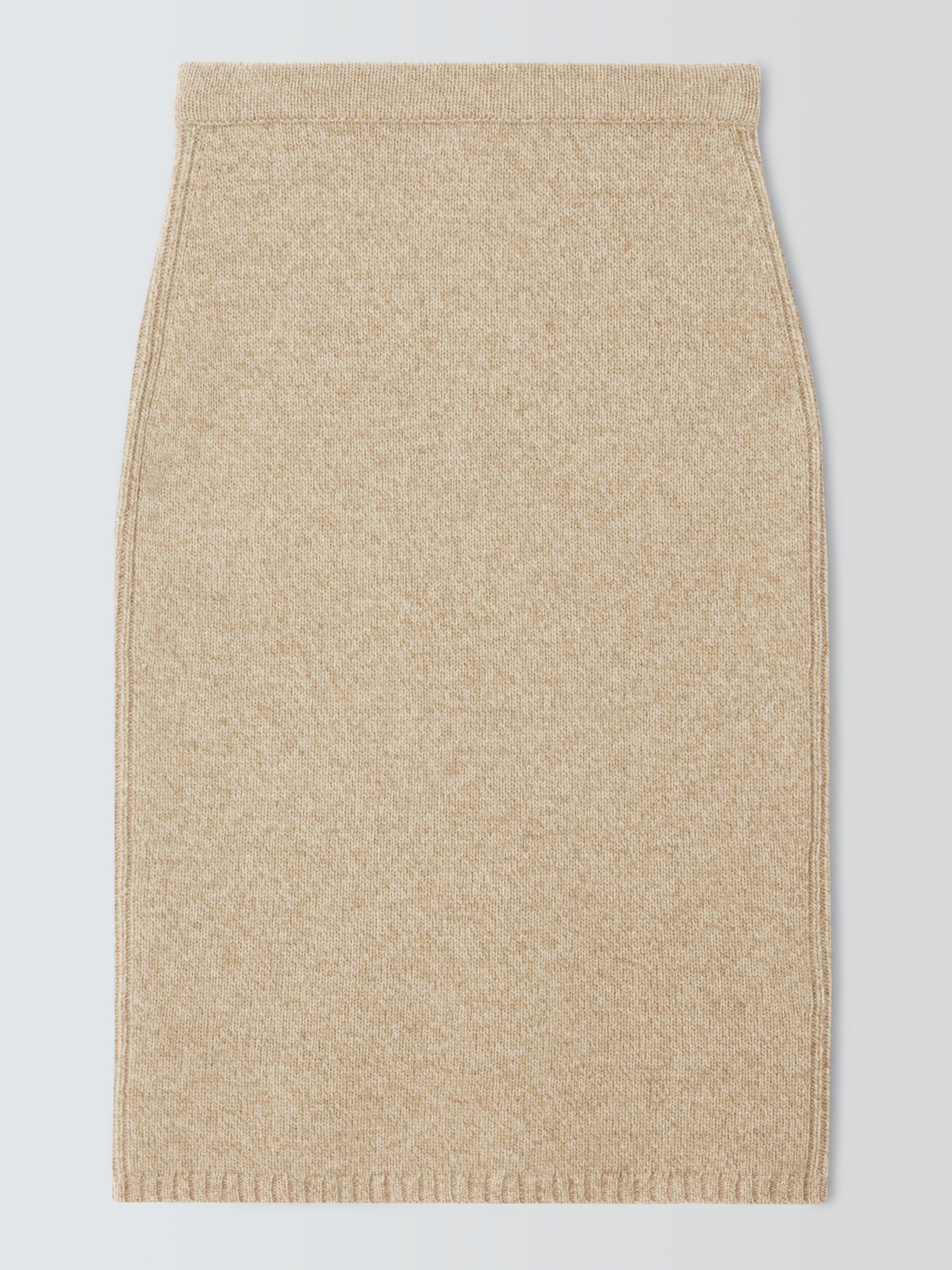 Product image 4 of 6, which shows John Lewis Marl Wool Blend Pencil Skirt, Natural, 8