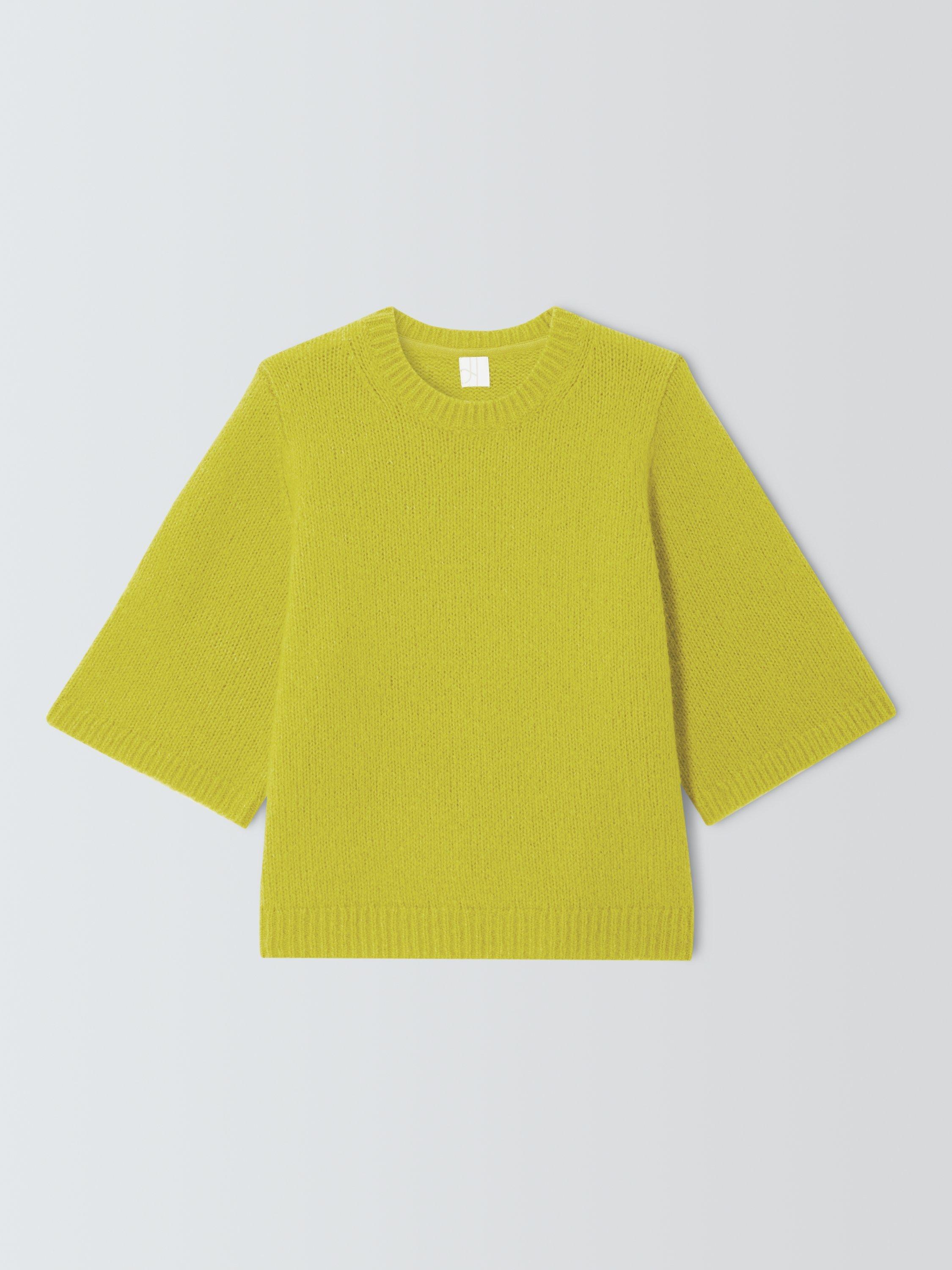 Product image 4 of 6, which shows John Lewis Alpaca Wool Blend Relaxed Short Sleeve Jumper, Lime, 8
