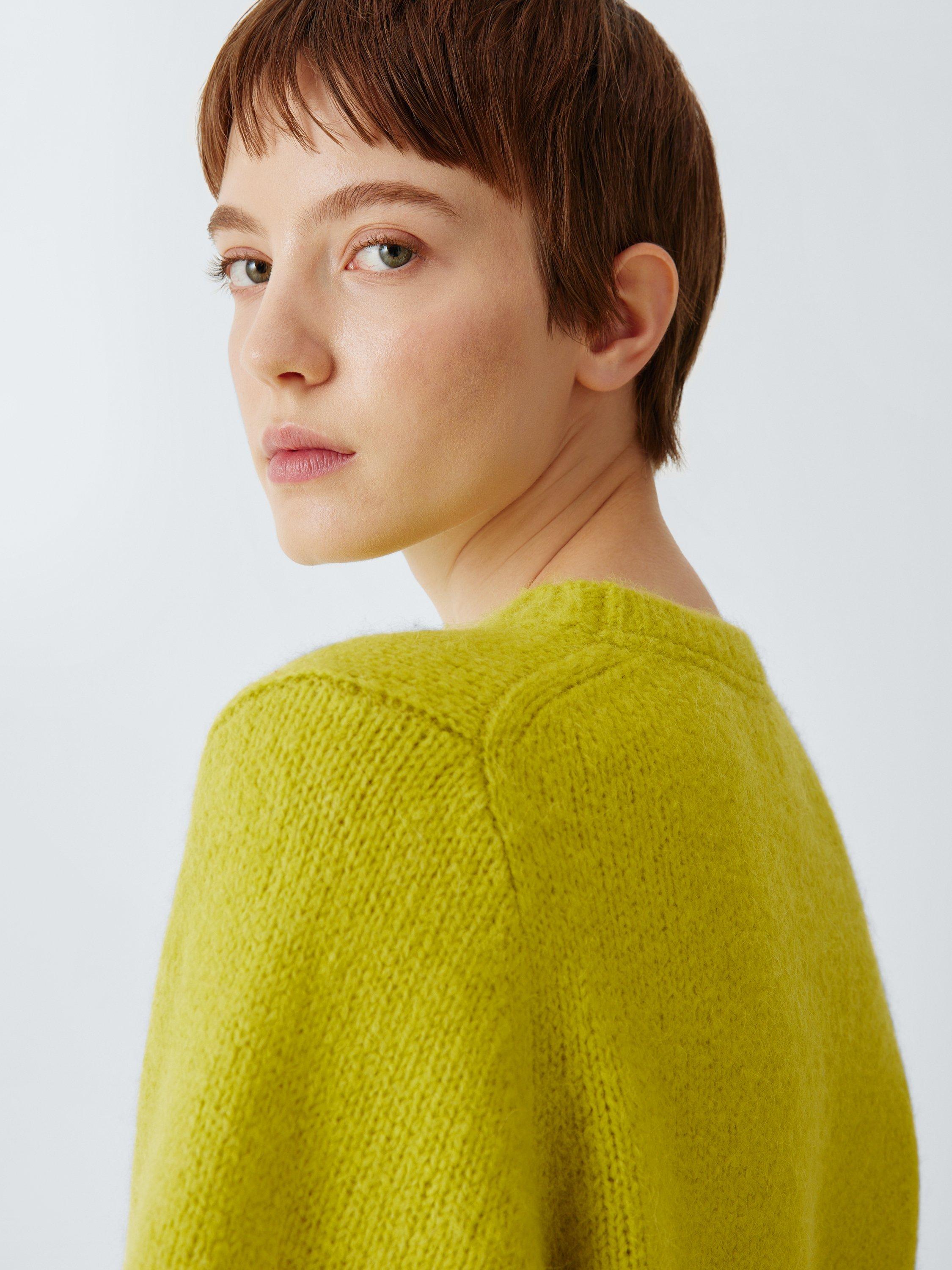 Product image 5 of 6, which shows John Lewis Alpaca Wool Blend Relaxed Short Sleeve Jumper, Lime, 8