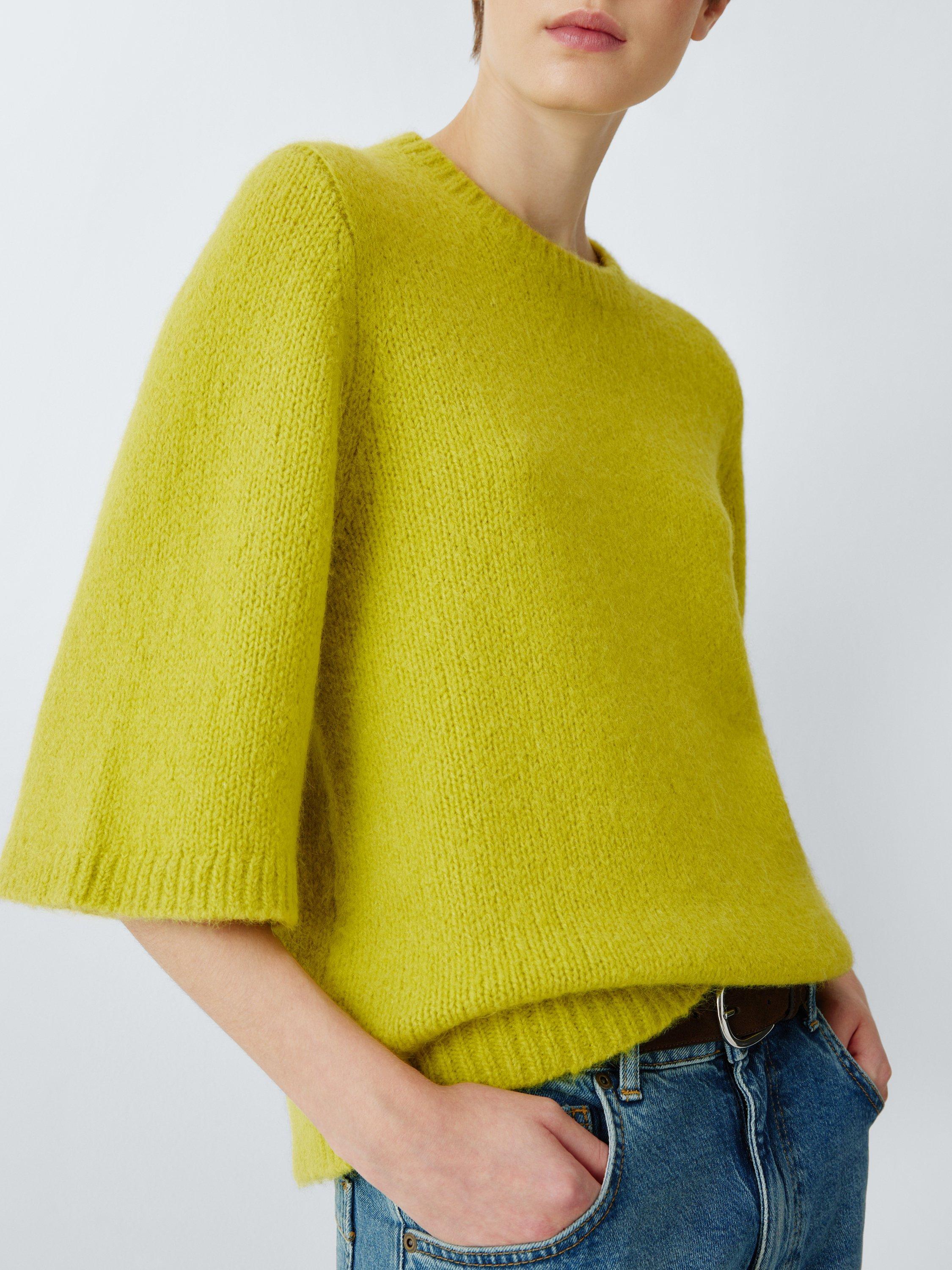 Product image 6 of 6, which shows John Lewis Alpaca Wool Blend Relaxed Short Sleeve Jumper, Lime, 8