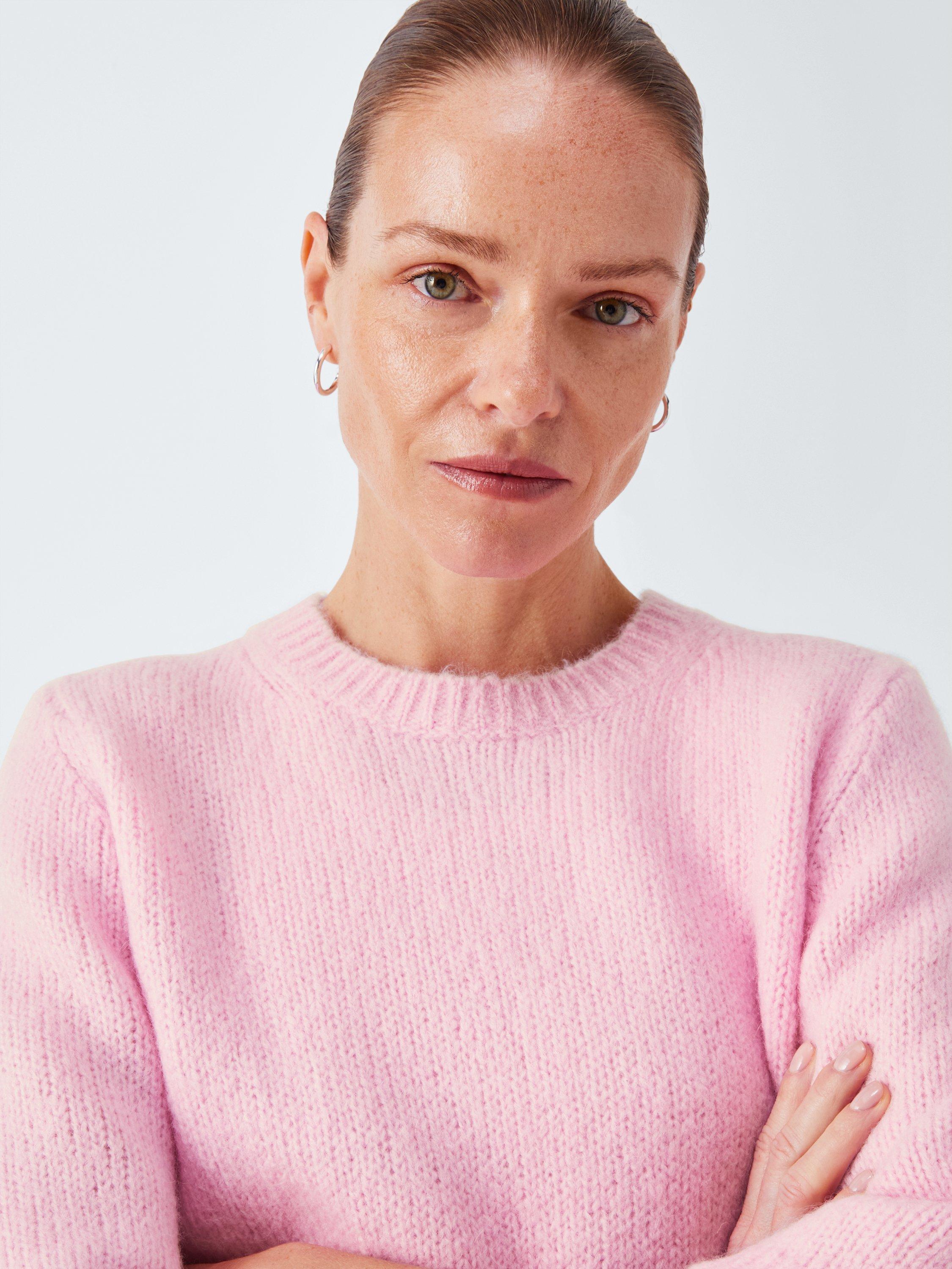 Product image 5 of 6, which shows John Lewis Alpaca Wool Blend Relaxed Short Sleeve Jumper, Pink, 8
