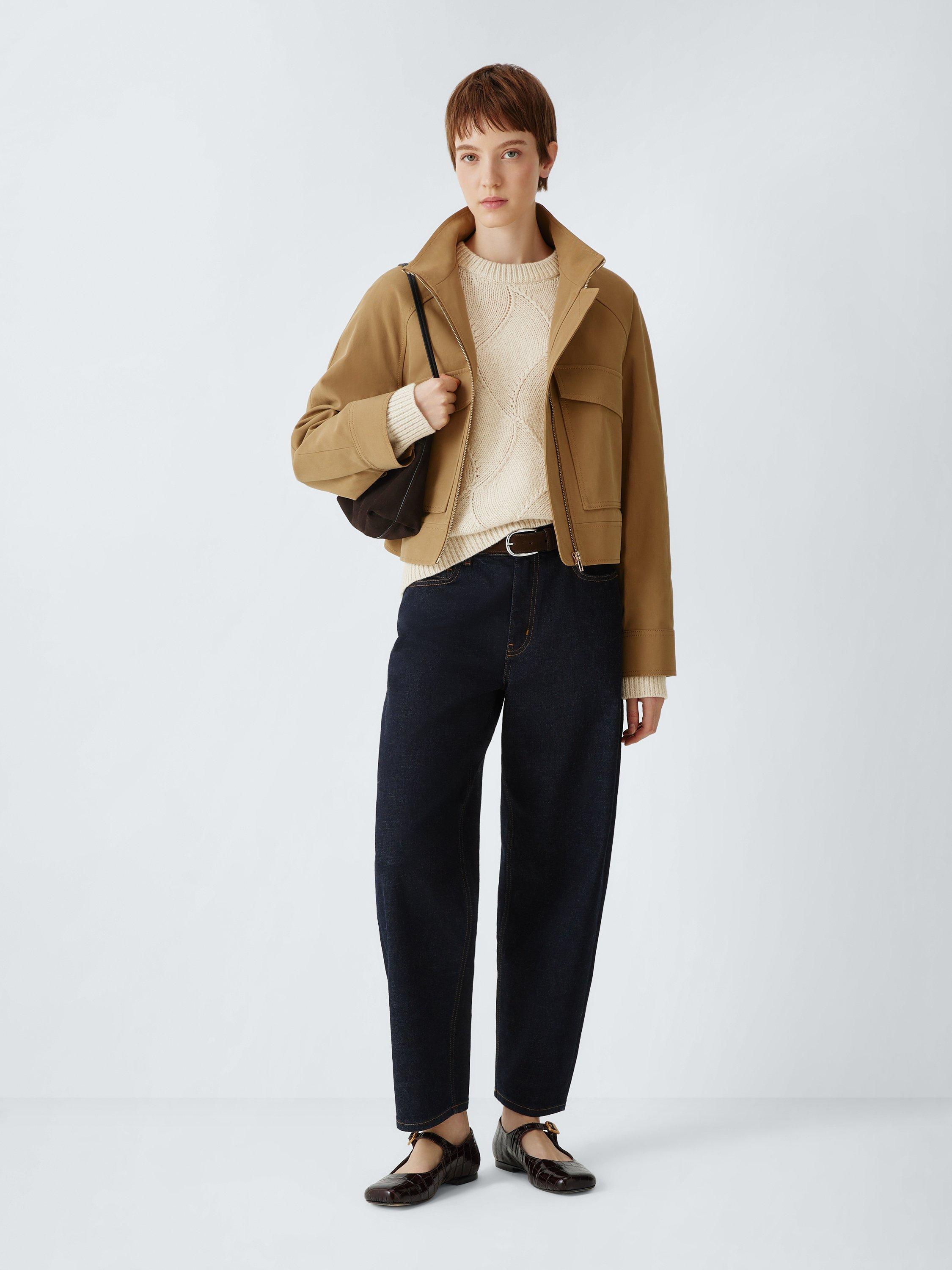 Product image 3 of 6, which shows John Lewis Wool Blend Pattern Knit Jumper, Natural, XS