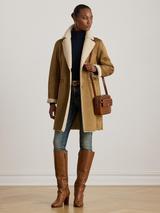 Lauren Ralph Lauren Faux Shearling Suede Coat, Camel