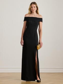 Lauren Ralph Lauren Adlar Crepe Off Shoulder Maxi Dress, Black