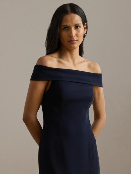 Lauren Ralph Lauren Adlar Crepe Off Shoulder Maxi Dress - view 2, Navy