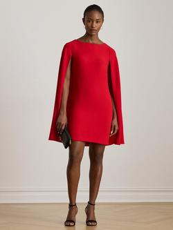 Lauren Ralph Lauren Petra Cape Georgette Cocktail Dress, Red, Red
