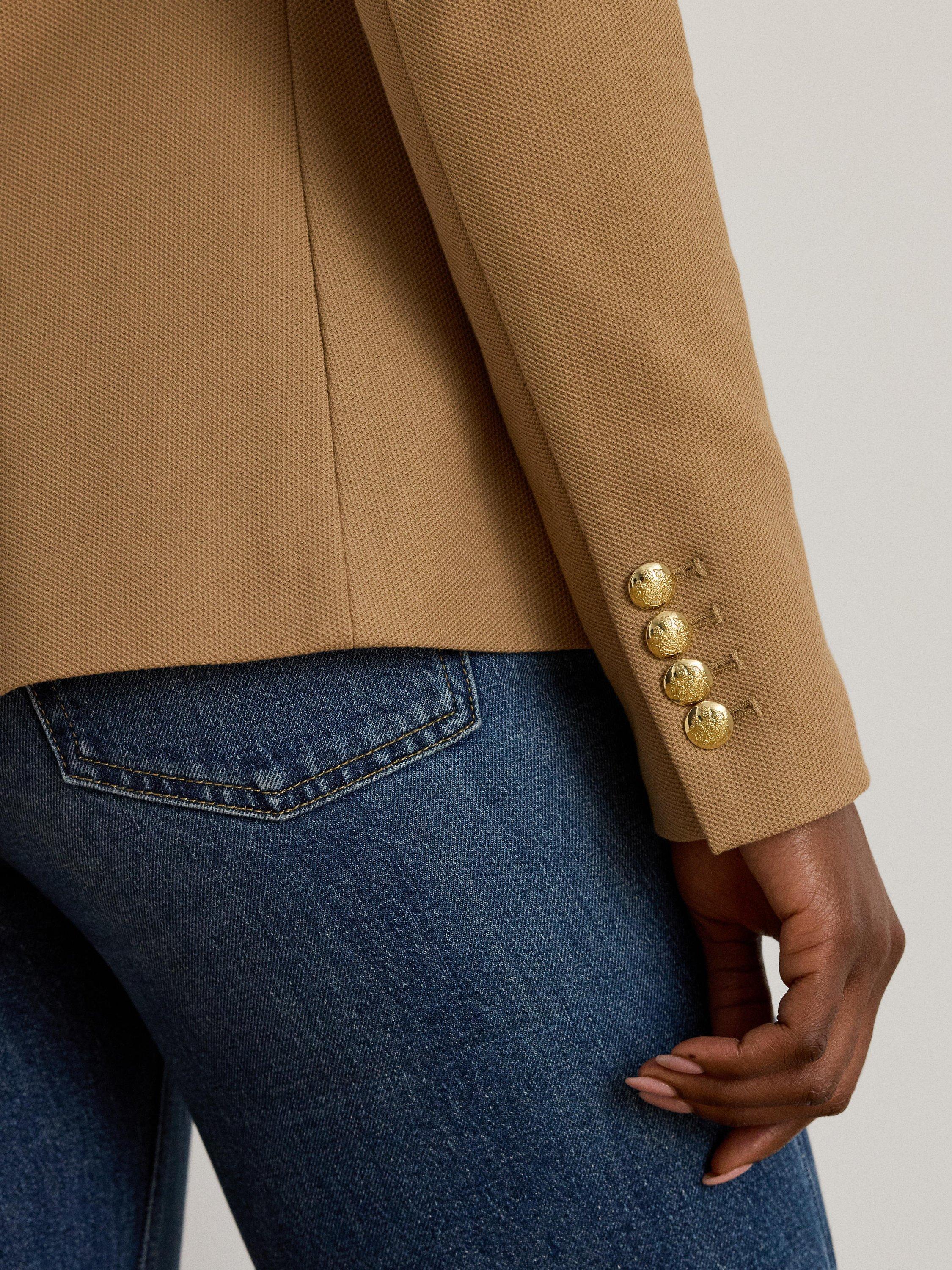 Product image 7 of 7, which shows Lauren Ralph Lauren Anfisa Bullion Jacquard Blazer, Camel, XS