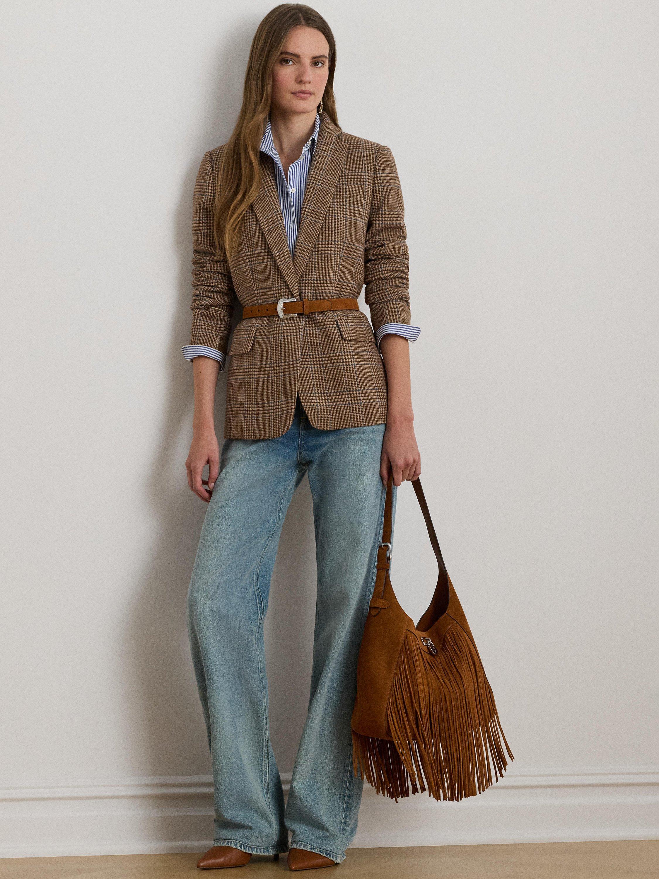 Lauren Ralph Lauren Bonaro Glen Plaid Wool Rich Twill Blazer