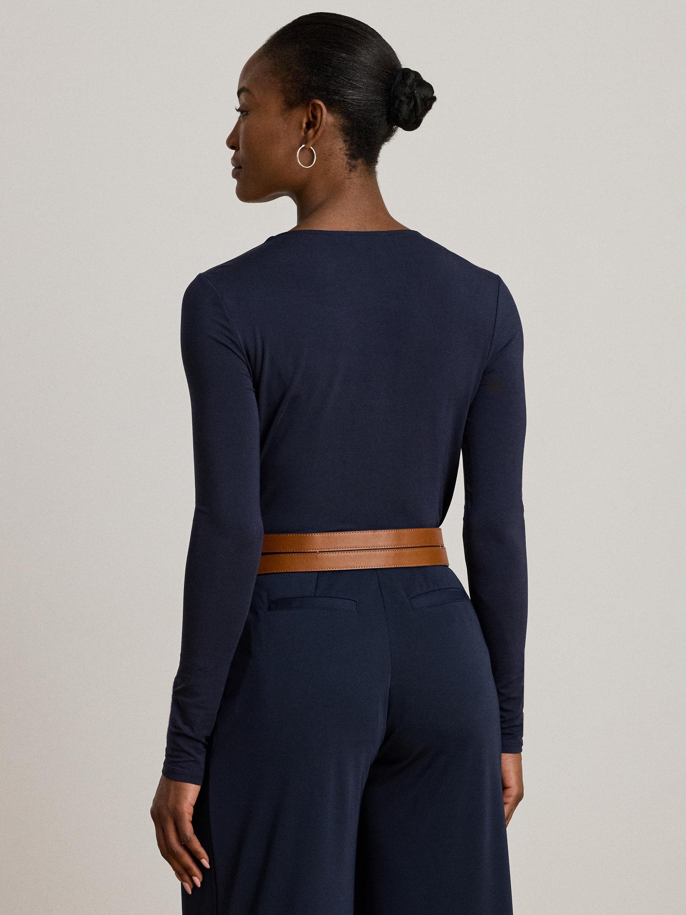 Lauren Ralph Lauren Matzi Stretch Jersey Asymmetrical Top, Lauren Navy