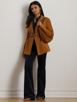 Lauren Ralph Lauren Kaeden High Rise Corduroy Flared Trousers, Navy, Navy