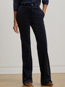 Lauren Ralph Lauren Kaeden High Rise Corduroy Flared Trousers, Navy - view 2, Navy