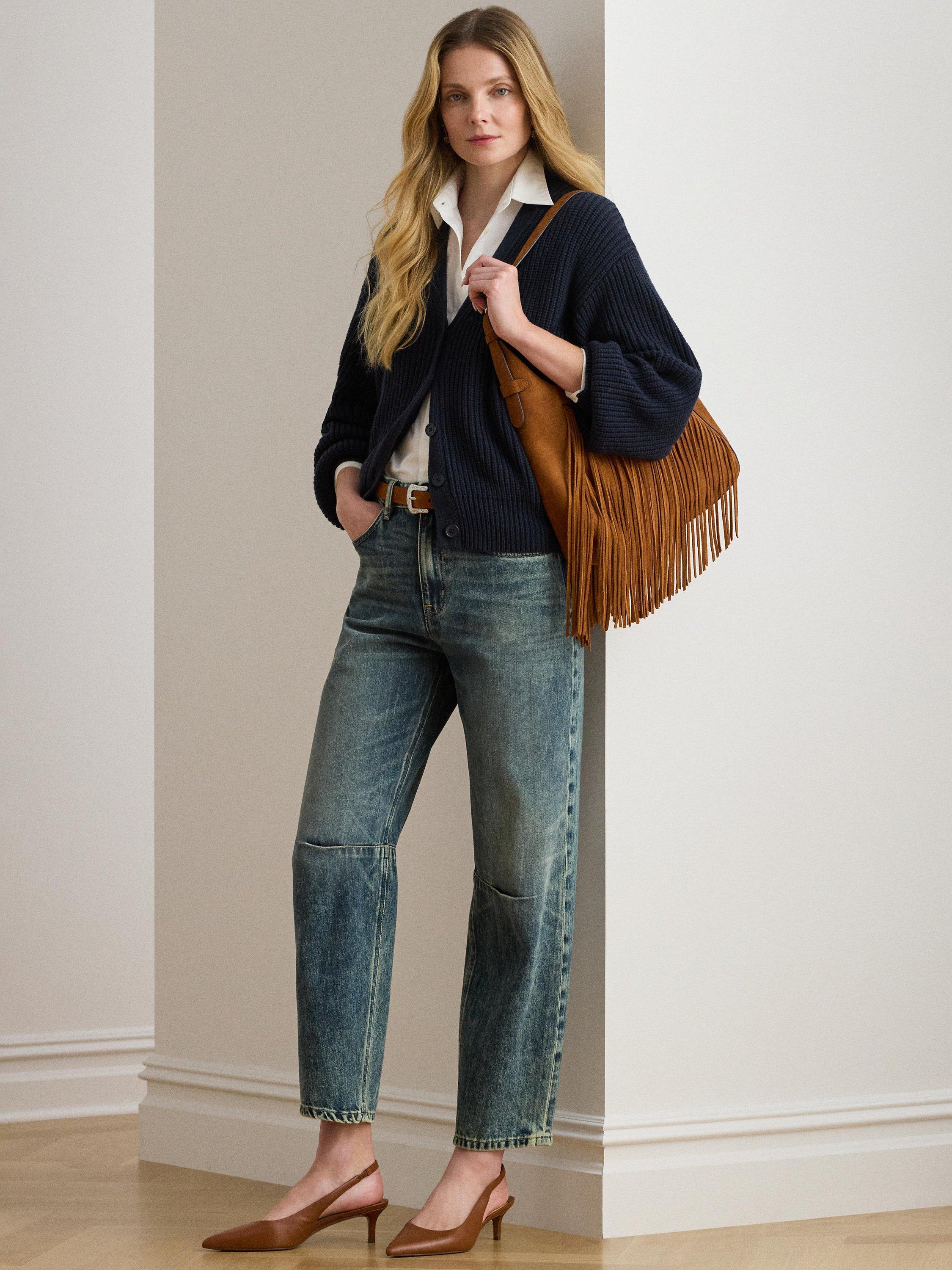 Lauren Ralph Lauren High Rise Barrel Leg Jeans, Haze Wash
