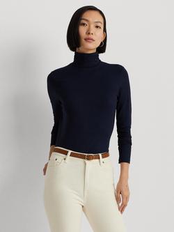 Lauren Ralph Lauren Alana Turtleneck Knit Top, Lauren Navy - view 2, Lauren Navy