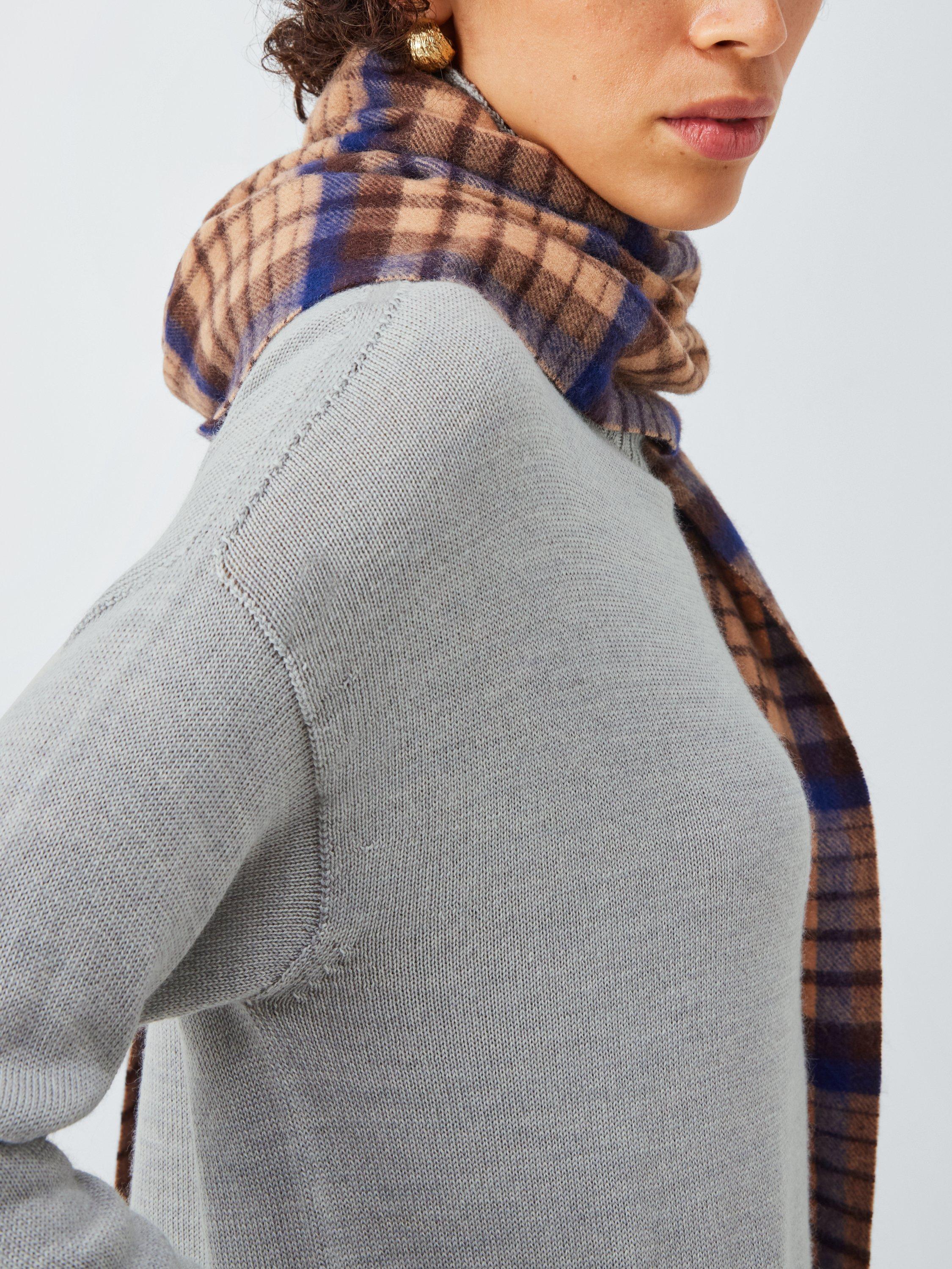 Product image 6 of 6, which shows MM by MaxMara Mino Funnel Neck Pure Wool Jumper, Light Grey, M