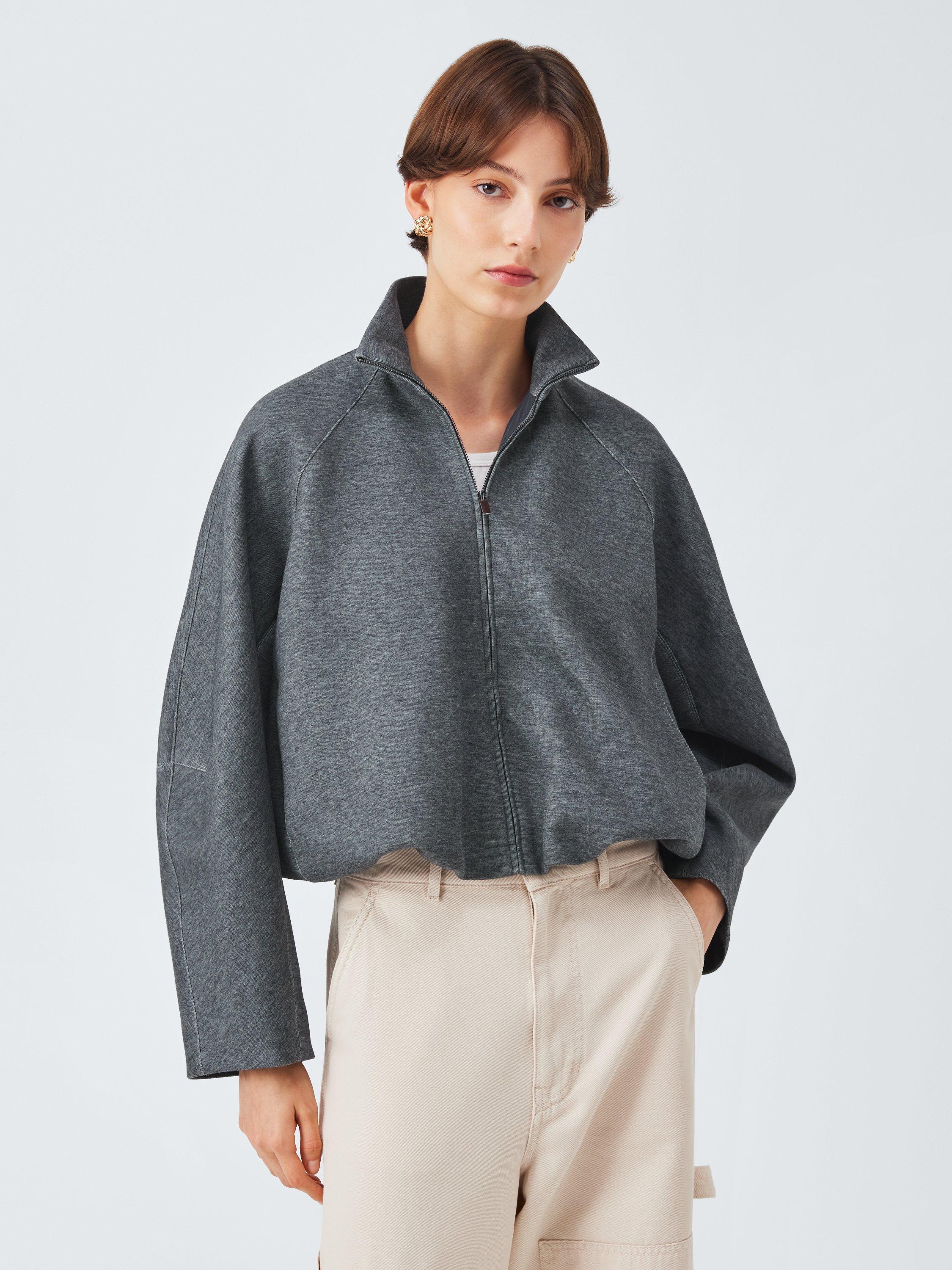 Product image 1 of 6, which shows MM by MaxMara Era Full Zip Cardigan, Dark Grey, L