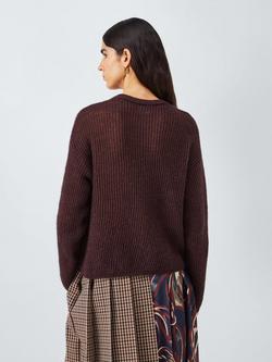 MM by MaxMara Meandro Wool Blend Cardigan, Bordeaux - view 2, Bordeaux