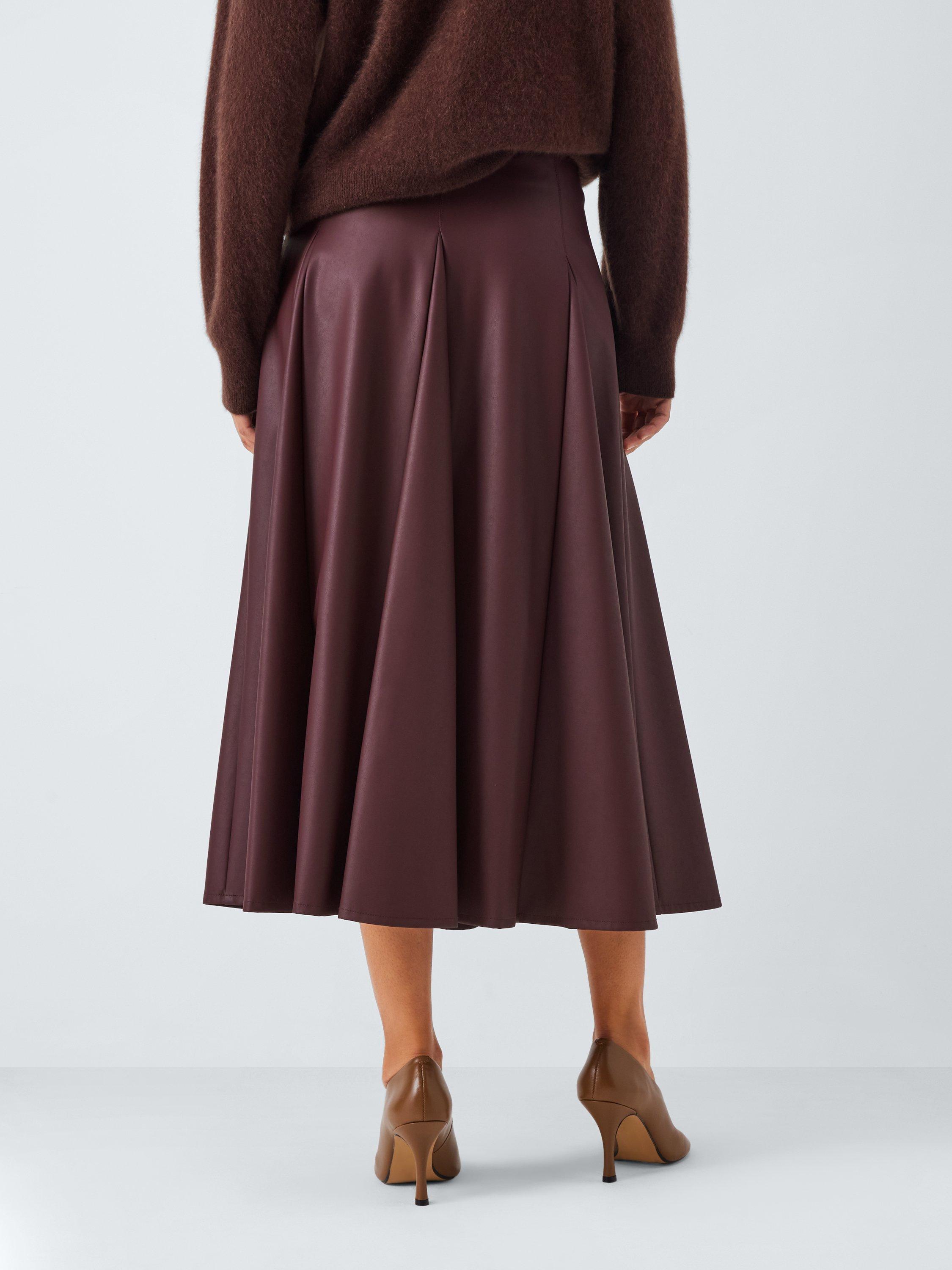 MM by MaxMara Nocera Faux Leather Skirt, Burgundy