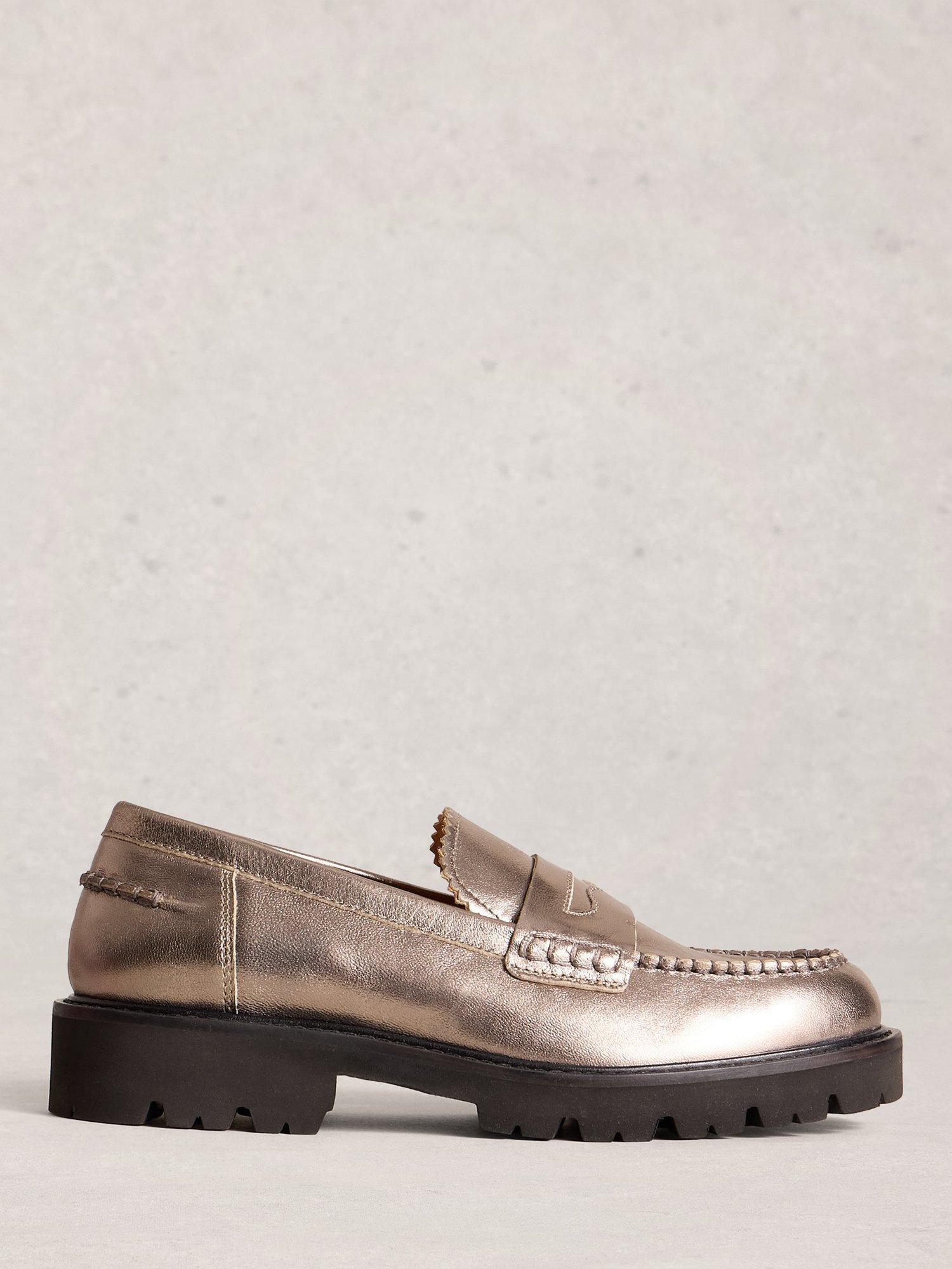 Product image 1 of 4, which shows White Stuff Laura Chunky Loafers, Pewter, 4