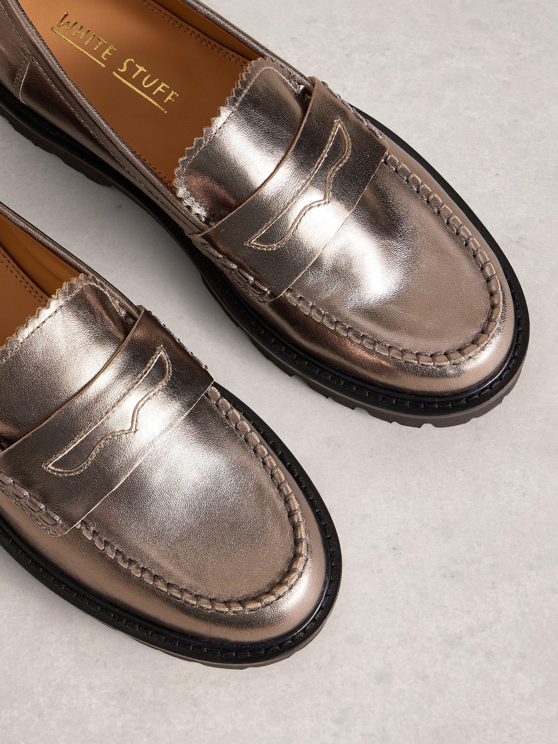 Product image 3 of 4, which shows White Stuff Laura Chunky Loafers, Pewter, 4