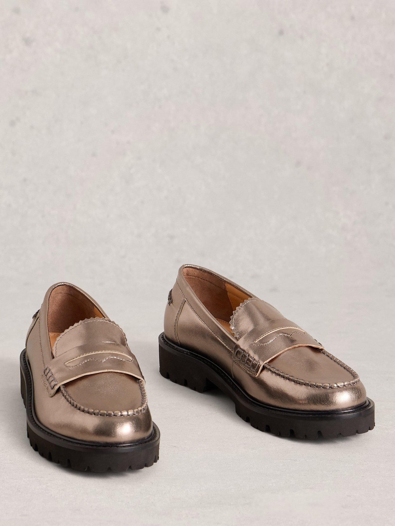 Product image 4 of 4, which shows White Stuff Laura Chunky Loafers, Pewter, 4